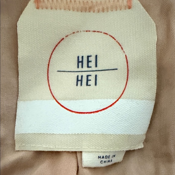 Anthropologie Hei Hei Chevron Faux Fur Long Vest Pink Gray + Pink Liner Sz Large - Picture 4 of 7